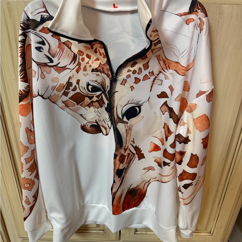 Giraffe Print White Jacket